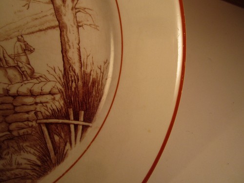Vintage Royal Cauldon England Fox Hunting Cabinet Plate Over the Top B - Picture 5 of 8