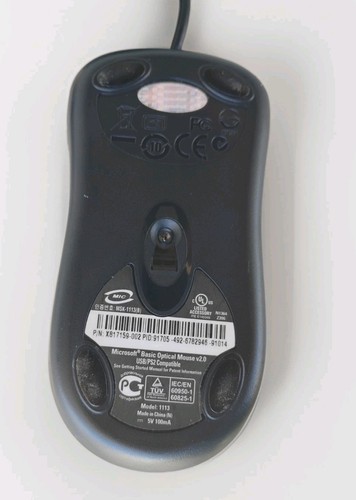 OEM Microsoft Basic optyczna czarna mysz V2.0 USB MSK-1113(B) Model: 1113 - Zdjęcie 5 z 5