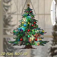 SUNCATCHER-Christmas Tree Sun Catcher - Festive Window Hanging - 5"x6"