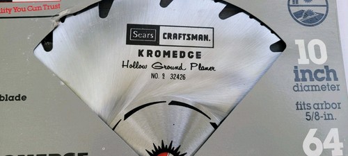 Sears Craftsman Vintage Kromedge 9-32426 10" Saw Blade Hollow Ground Planer - Picture 3 of 8