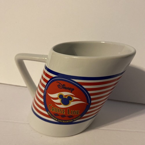 Disney Cruise Line Slanted Smoke Stack Coffee Mug Stripes Inaugural 1998 - Picture 4 of 10