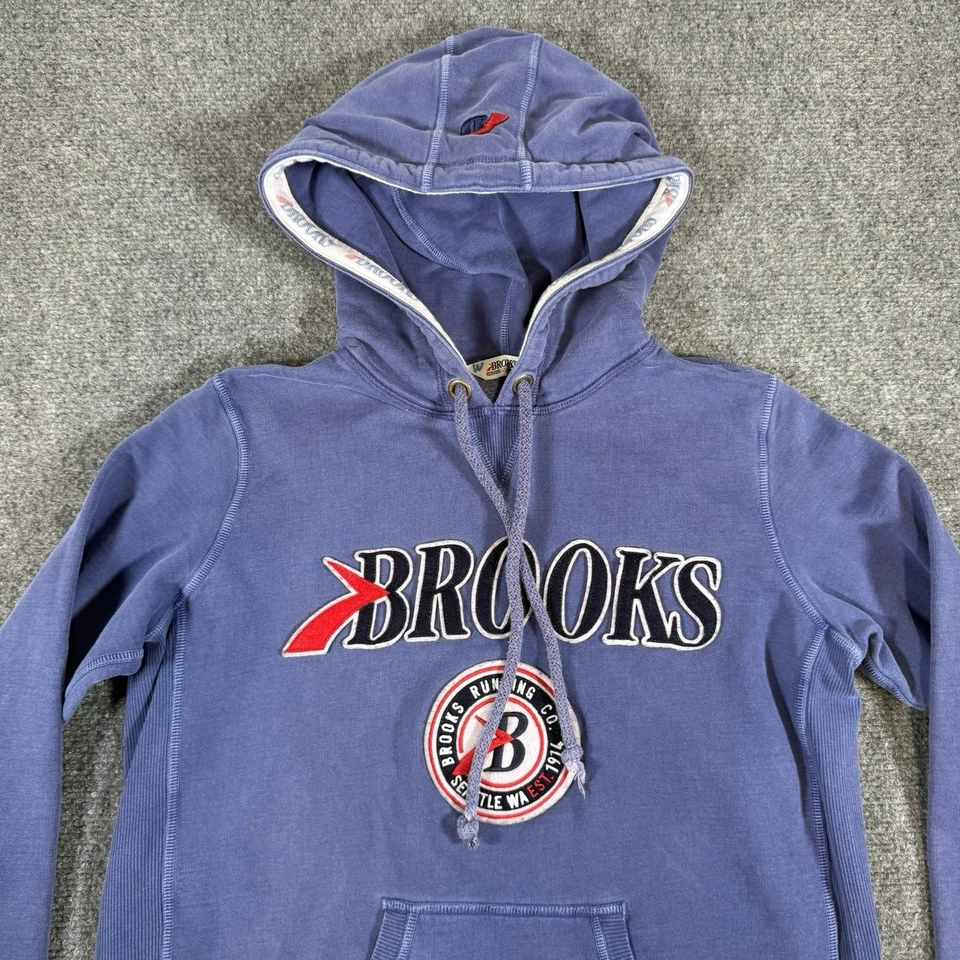 Brooks 连帽衫女式 XS 蓝色紫色跑步套衫训练运动服 — 第 3/4 张图片