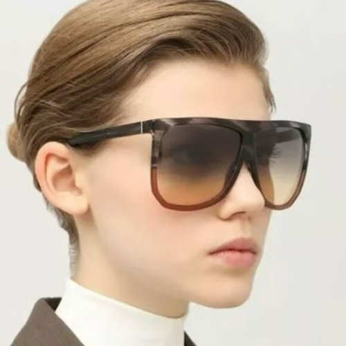 NEW LOEWE OVERSIZED SUNGLASSES LOEWE LW40001F 20B GREY BROWN WOMEN EYEWEAR - Picture 3 of 4