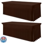 Smiry Spandex Tablecloth 2 Pack, Elastic Fitted Stretch Tableclot