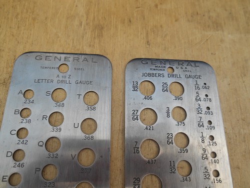 Vintage General No. 12 and No. 14 Fractional Size Drill Gauges - Picture 2 of 3