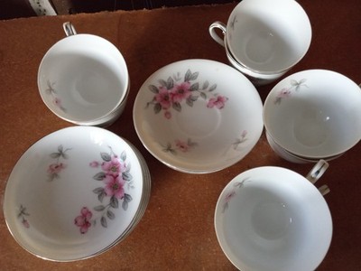 HARMONY HOUSE FINE CHINA, (Dogwood)  8 cups, 6 Coupe Soup Bowls, 6 saucers