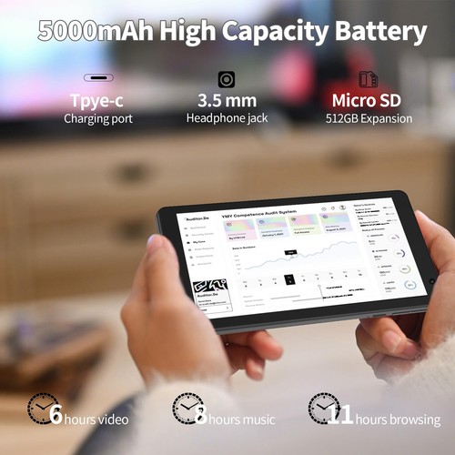 8 inch Tablet Android 13 Tablets,Quad-Core Tablet PC,8GB RAM+64GB ROM 512GB E... - Picture 4 of 9