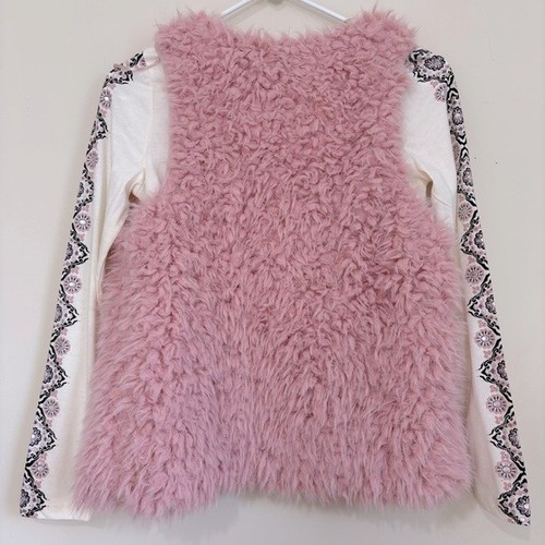 Belle Du Jour Mädchen rosa Bonnie Kunstfell Weste & weißes Langarmshirt 2-teiliges Set - Bild 4 von 14