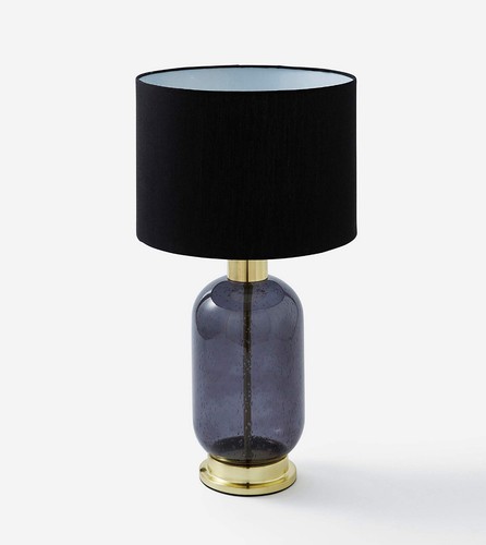 Black Glass Table Lamp Light  - Picture 3 of 6