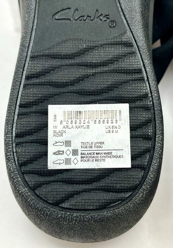 Clarks Cloudsteppers Women's Sandals Size 9 Arla Kaylie Flip Flop Black Fabric - Picture 7 of 8