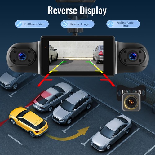 4 Channel Dash Cam 360° View, 3 inch IPS Screen 1080P Front and Rear Inside, ... - Picture 7 of 8