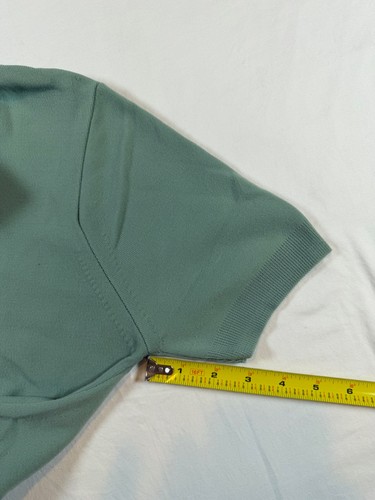 True VTG 60s Mens Medium Ban Lon By Garan Mint Green Spread Collar Polo Shirt - Picture 24 of 24