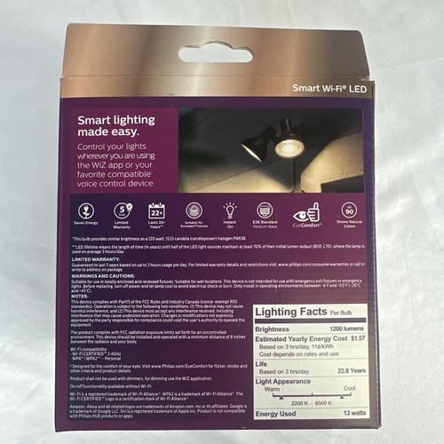 Philips Smart 120W Color PAR38 1P: LED Light Bulb, 13W, Multicolored, Dimmable, - Picture 3 of 6