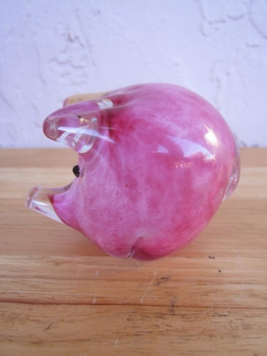 Mundgeblasene Kunst Glas rosa Wirbel Schwein Briefbeschwerer Figur zu verkaufen!!! - Bild 2 von 6