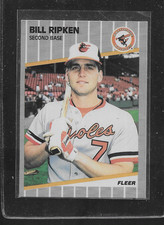 BILLY RIPKEN 1989 FLEER BLACK BOX ERROR ROOKIE RC NICE CARD. rookie card picture