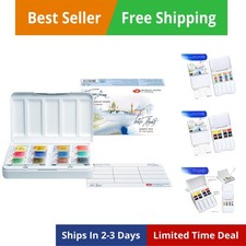 Professional Watercolor Set   12 Full Pans of Extra Fine Artist-Grade Pigment...