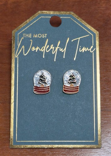 Aretes colgantes Lovisa Holiday árbol de Navidad globo de nieve brillo y esmalte - Imagen 1 de 7