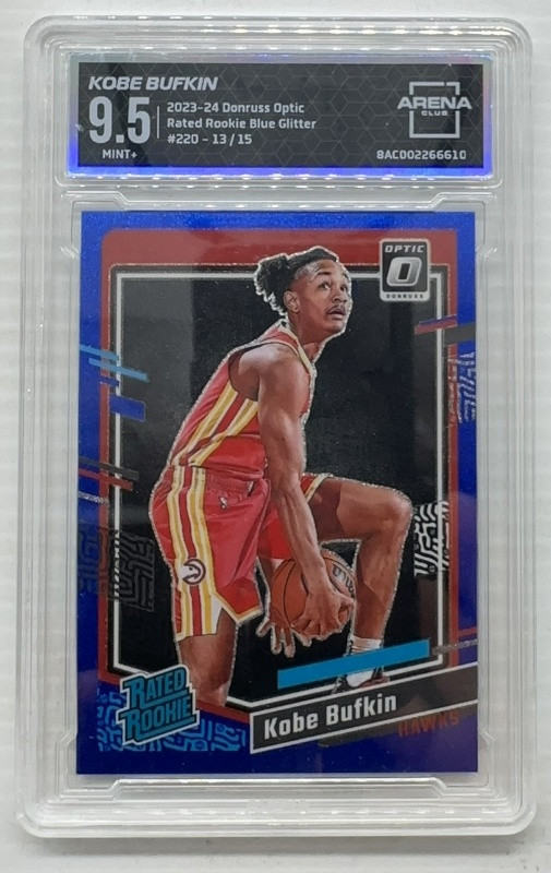 2023-24 Donruss Optic Kobe Bufkin Blue Glitter Prizm Rookie RC #13/15 AC 9.5
