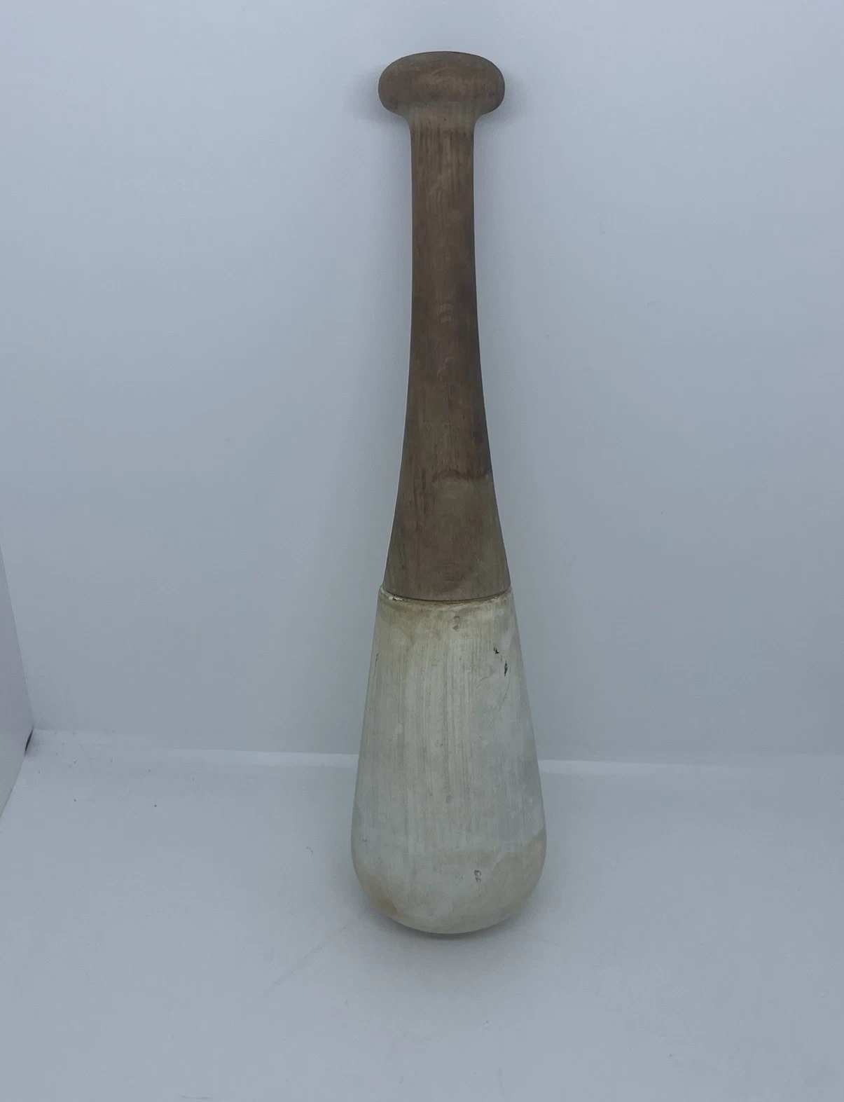 Antique Pharmacist Porcelain & Wood Handle Pestle Apothocary