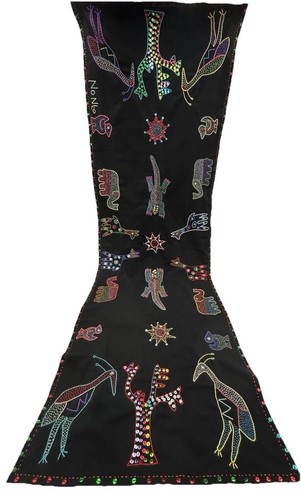 Handgefertigt Safari Tiere Afrikanische Kunst Bestickt Wandteppich Tischläufer 54 x 18 Zoll - Bild 2 von 24