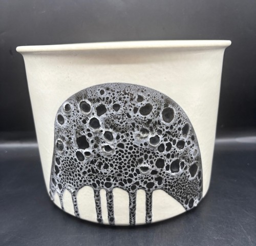 MID CENTURY MOD ANAT LAPID ISRAEL HUGE STUDIO POTTERY PLANTER LAVA SPLAT