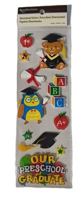 Recollections Preschool Graduate Graduation 3D Dimensional Stickers Scrapbooking