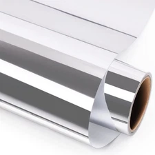 12 Inch x 4 FT Chrome Silver Permanent Vinyl Glossy Mirror Adhesive Vinyl