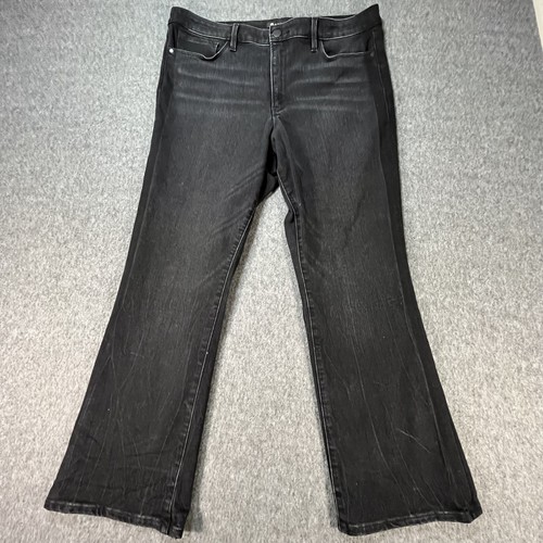 Athleta Jeans Womens 16 Black Flare Stretch Denim Casual High Rise Bootcut Pants