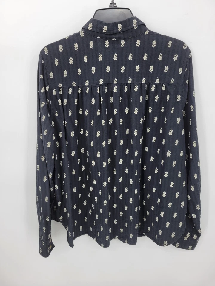 Blusa boho manga larga bordada floral marfil negra XL Sonoma Top para mujer Foto 2 de 4