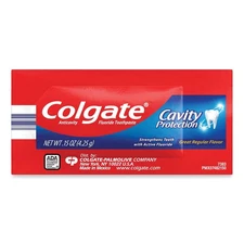 Colgate Cavity Protection Fluoride Toothpaste - Pack of 50 Single Use Foil Packs