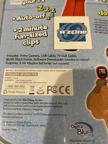 Disney Pixar Cars Flix Jr Video Camera for Little Hands 30 Min Videos 2009 - Picture 5 of 12