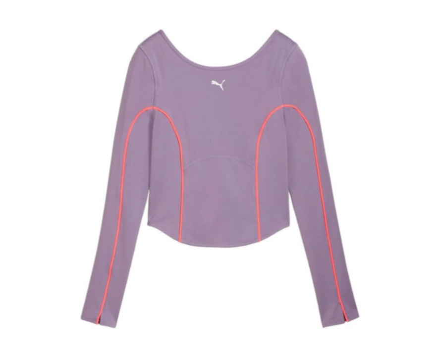Puma Training Women's Cloudspun Long Sleeve Top L UK 14 Purple Gym Running Yoga