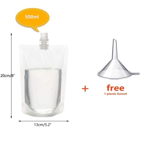 100x Stand Up Plastic Drink Bag Spout Pouch Beverage Liquid Juice Milk Packaging - Picture 35 of 48