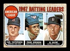 1968 Topps #2 Kaline/Robinson/Yastrzemski AL Batting Leaders VGEX X3578041