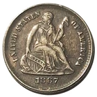 1867-S Seated Liberty Half Dime – Low Mintage S ⁵5555⅚021