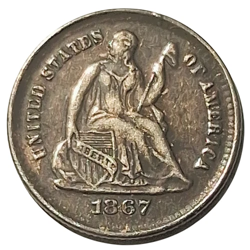 1867-S Seated Liberty Half Dime – Low Mintage S ⁵5555⅚021