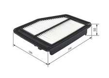 BOSCH Luftfilter F 026 400 412 Filtereinsatz für HONDA IX CIVIC FB FK Tourer FB7