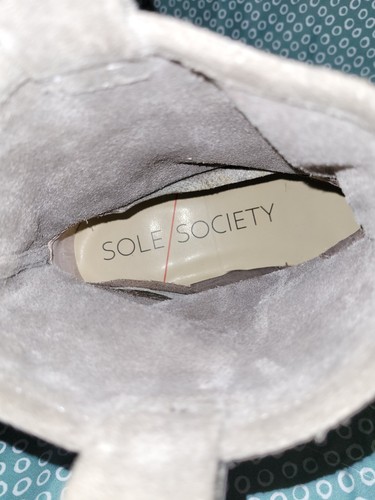 Damen-Stiefeletten Größe 7,5 grau Wildleder lässig Bootie Sohle zum Überziehen Sohle Society Natasha - Bild 7 von 7