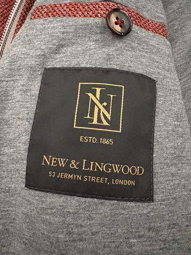 New & Lingwood Men’s Knitted Jacket Linen Cotton Brown Rust Summer Size XL - Picture 7 of 10
