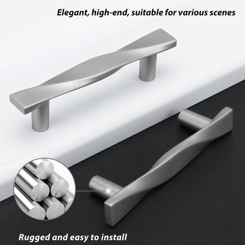 10 Pack Brushed Nickel Cabinet Pulls Silver Cabinet Pulls 3 Inch (76mm) Hole ... - Picture 3 of 6