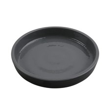 G.E.T. RP-5-GRS/BKM Roca Glazed Gray/Black Melamine 5" dia. Dinner Plate - 4 Doz