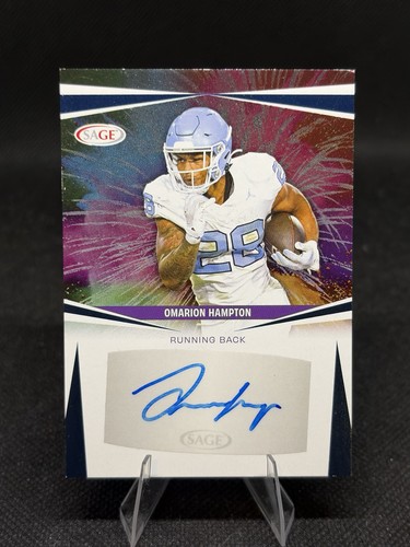Omarion Hampton 2025 Sage Series Fireworks Rookie AUTO RC #A-OH LA Chargers - Picture 1 of 2