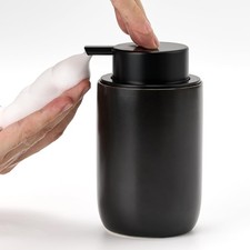 Black Foam Soap Dispenser,Foaming Dispenser for Kitchen & Bathroom,12oz Ceram...