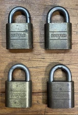 Lot of (4) Brass HURD USA 🇺🇸 Padlocks Locks No Keys