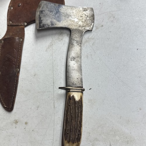 ANTON WINGEN JR. STAG KNIFE AXE / HATCHET COMBO OTHELLO SOLINGEN-GERMANY - Picture 8 of 16