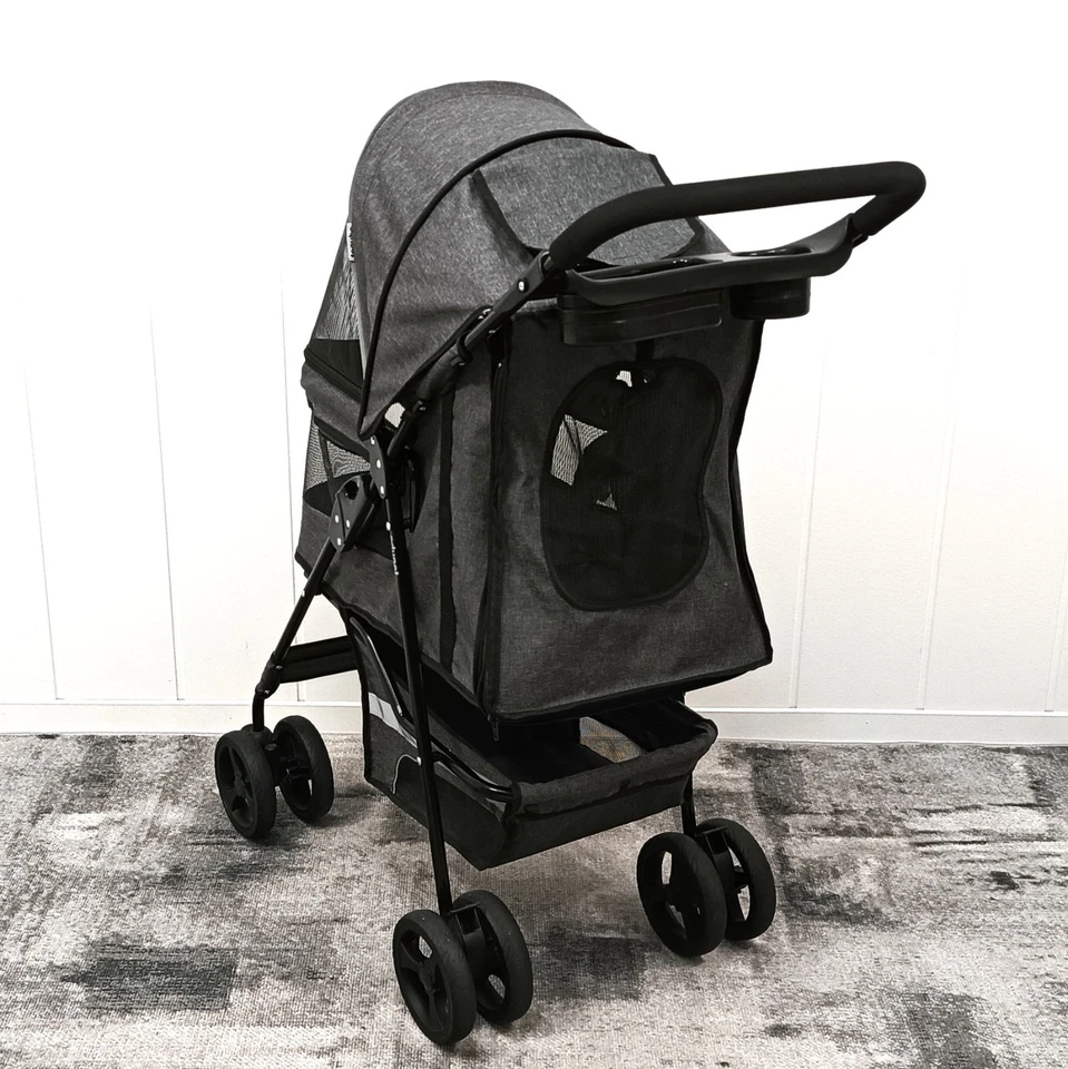 EDUPET Katzen-/Hundewagen Haustierbuggy mit Staufach Gurt - Bild 3 von 4