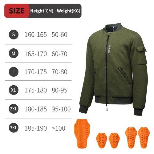 WOSAWE CE Motorrad Motorrad Bomberjacke Herren Damen Thermo Fleece Jacken - Bild 22 von 23