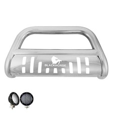 Black Horse Bull Bar Brush Guard W5.3led Skid Stainless Fits 98-00 Ford Ranger