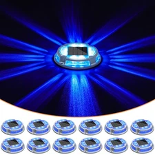 VOLISUN 12-Pack Solar Driveway Deck Lights, 2-Color LED, Waterproof