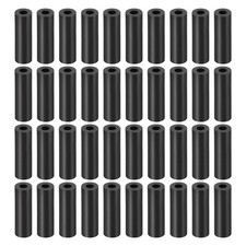 100 Pcs Black Round Spacer, Not Threaded Washers (ABS, 3.2mmx7mmx20mm)